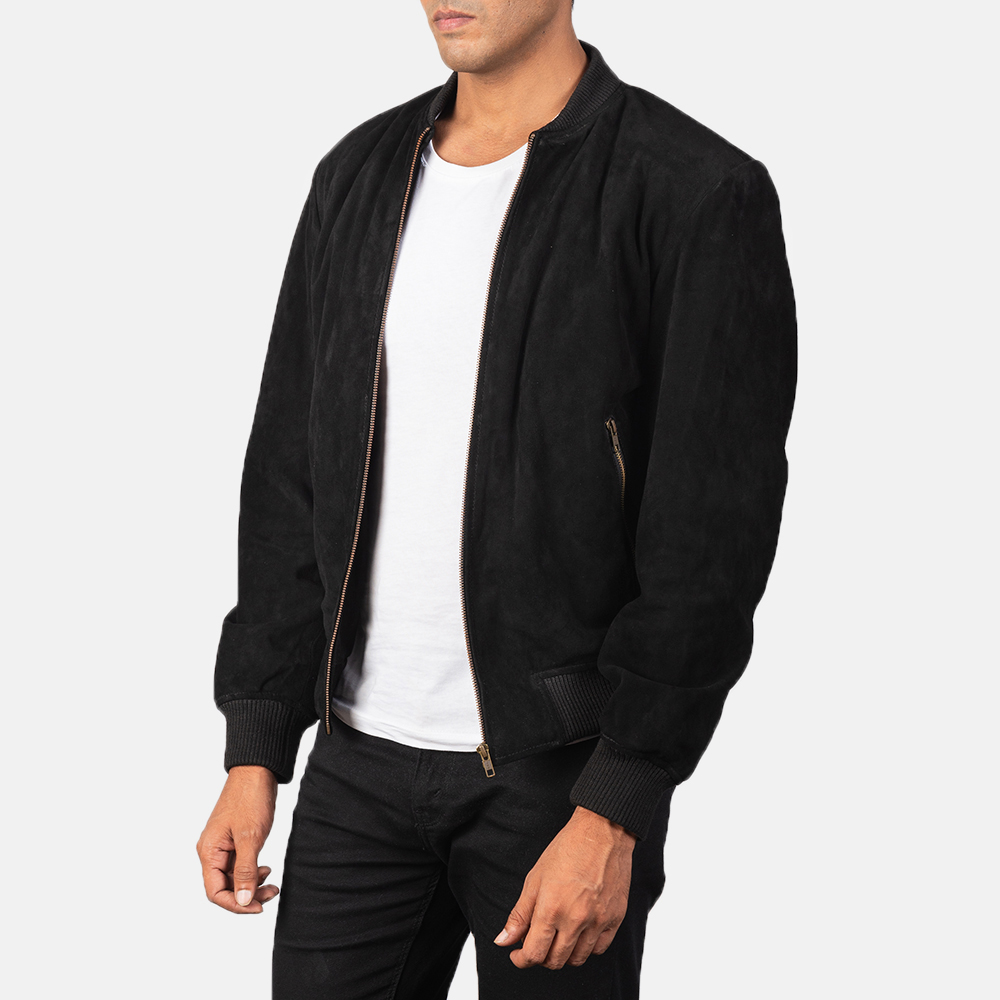 Black suede jacket deals mens